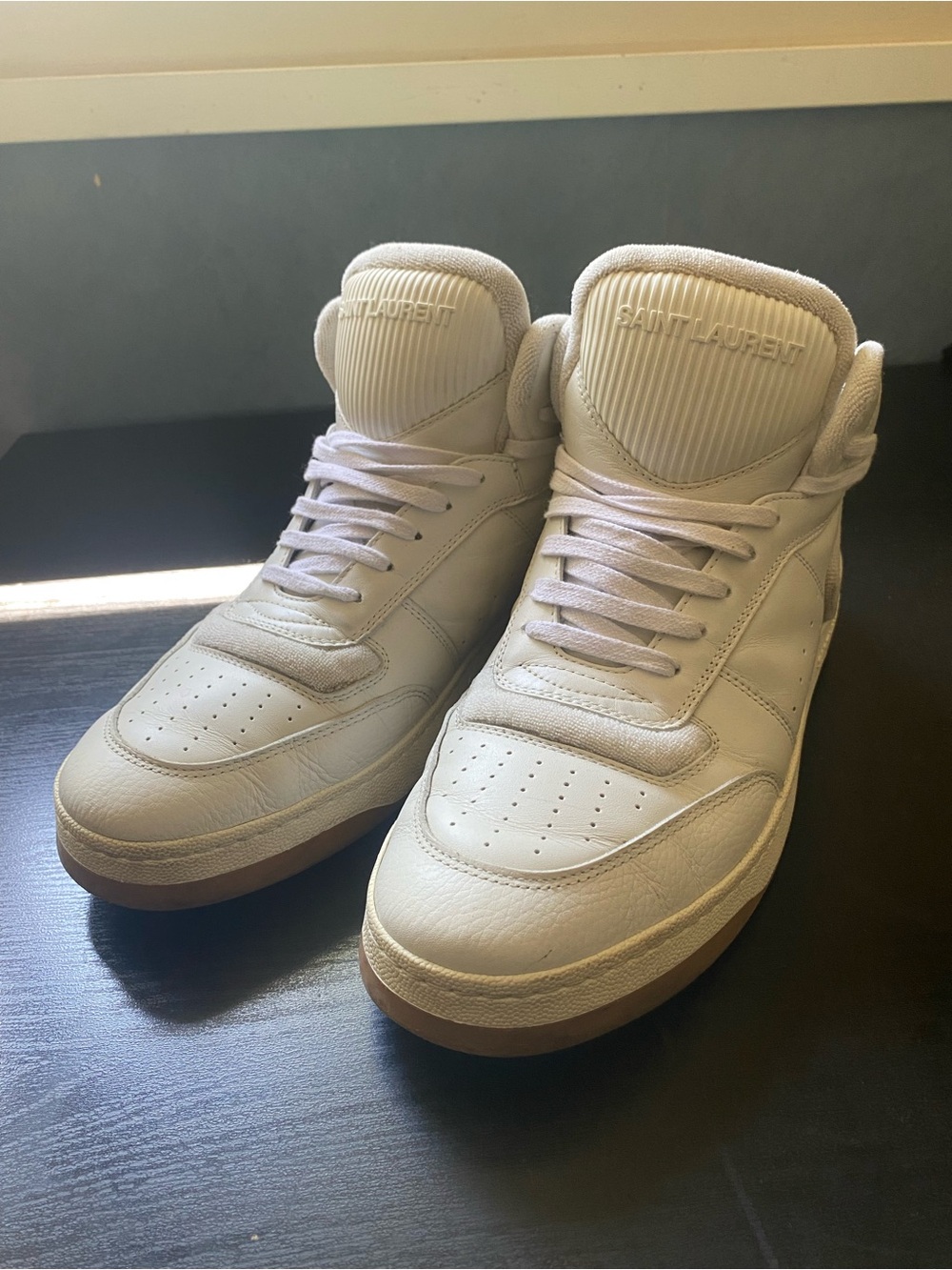 Saint Laurent SL/80 White Leather High-Tops